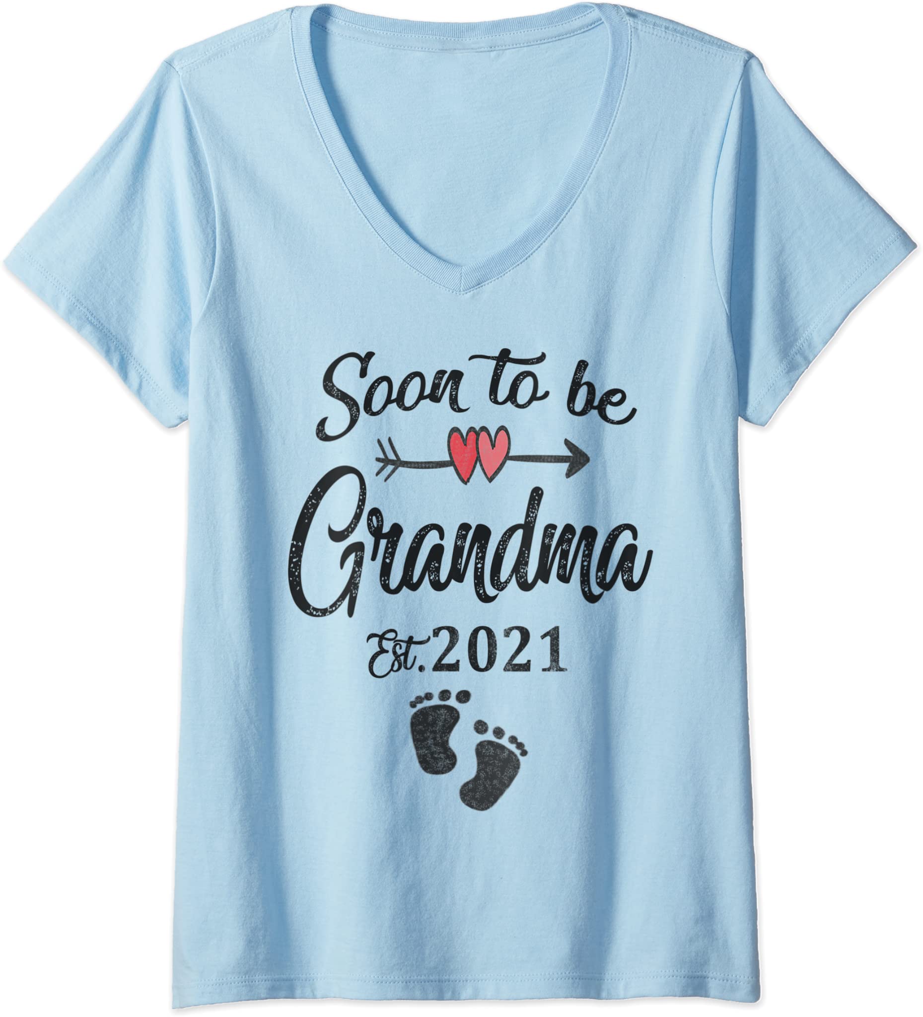 Womens Soon to be Grandma 2021 T shirt Mother’s Day For New Grandma V-Neck