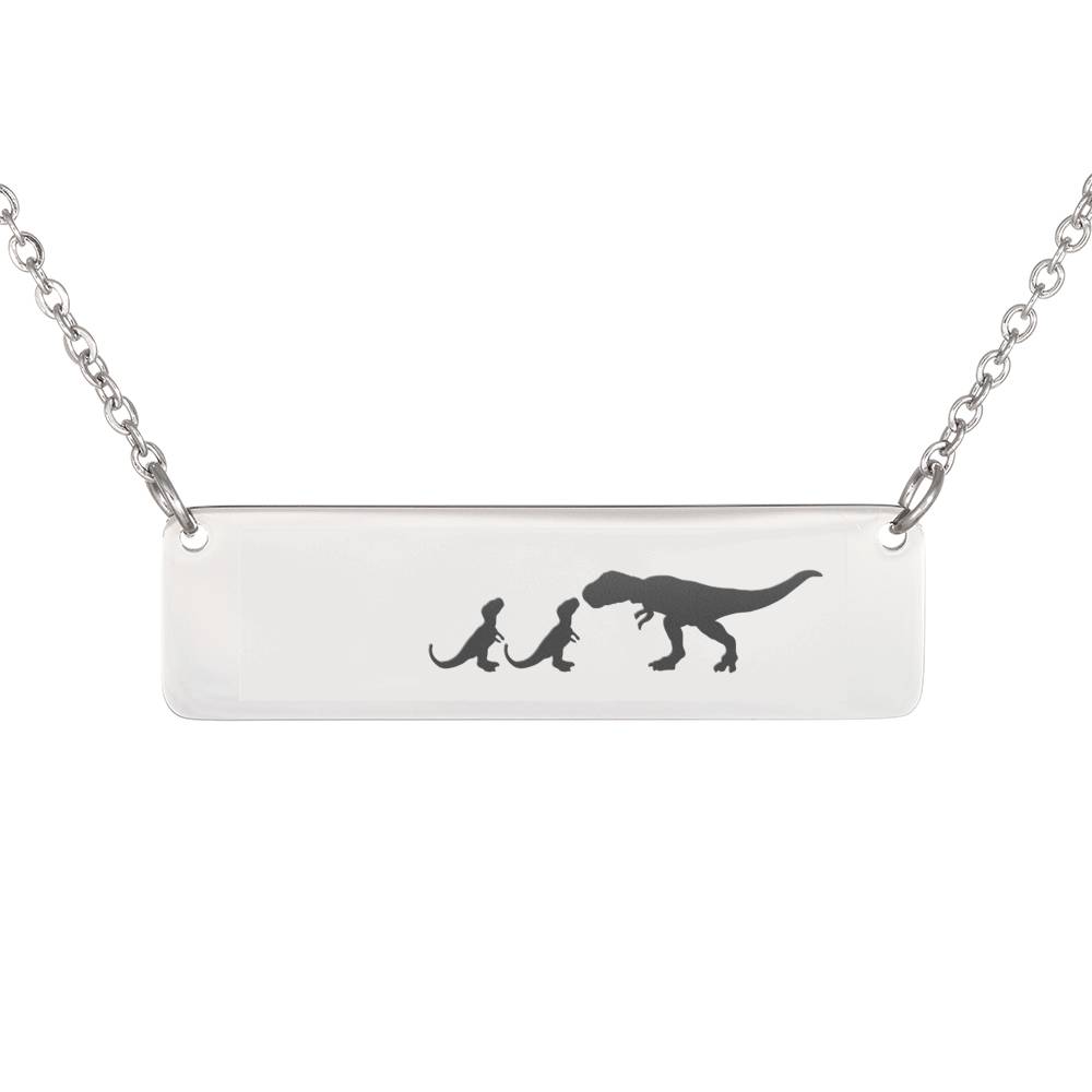 Personalized Mama Dinosaur + 2 Baby Dinosaurs – Necklace