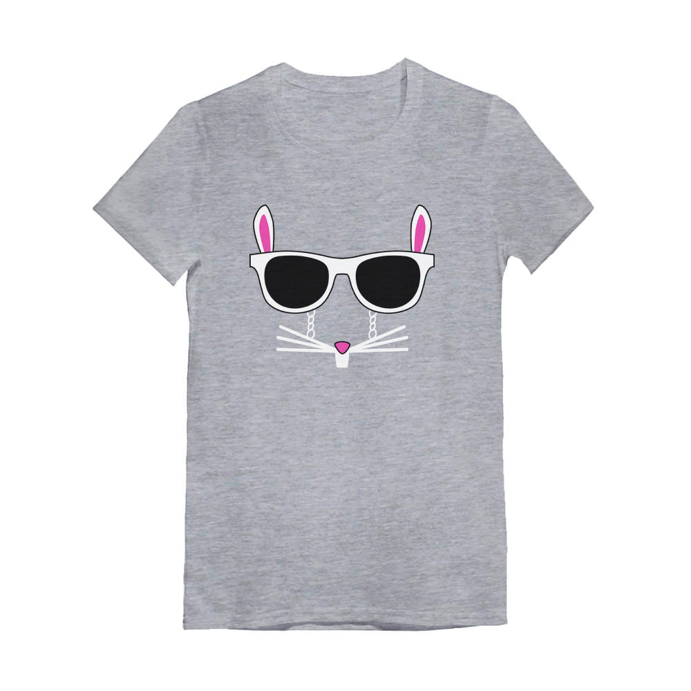 Easter Bunny – Cool Glasses Rabbit Face Youth Kids Girls’ Fitted T-Shirt