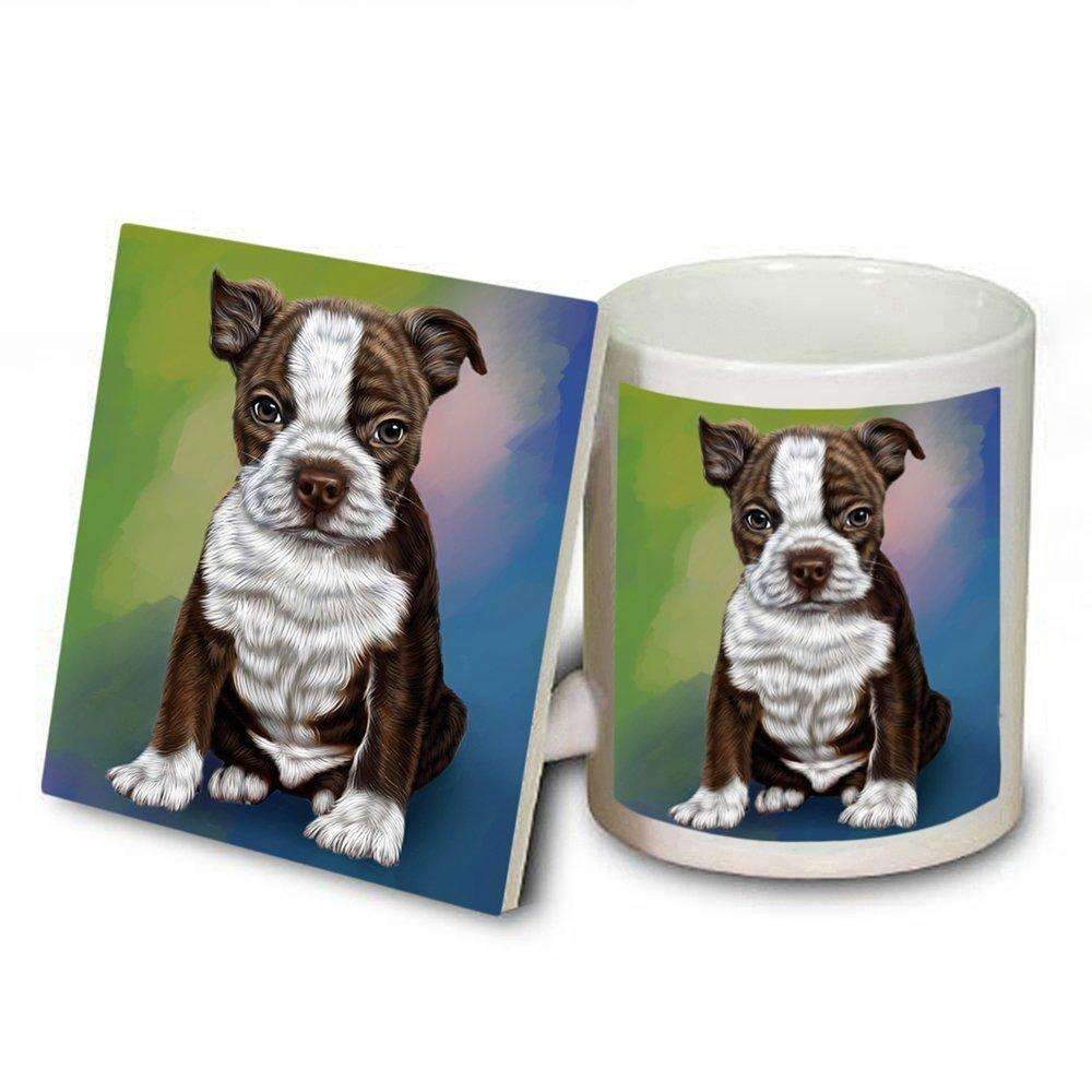 Boston Terrier Puppy Dog Mug And Coaster Set