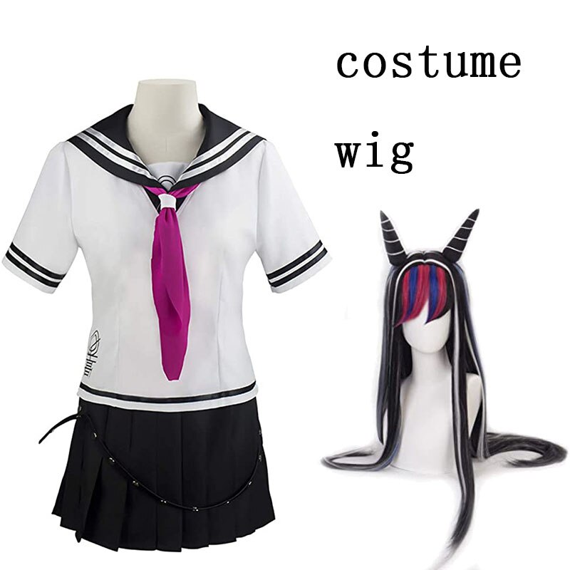 Anime Danganronpa Ibuki Mioda Cosplay Costume Sailor Suit Uniform Wig Halloween Costumes for Women alx