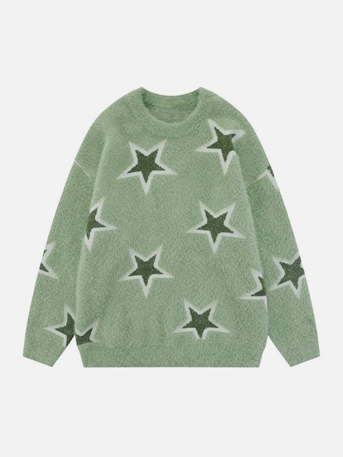 Talishko™ – Mohair Star Jacquard Soft Sweater