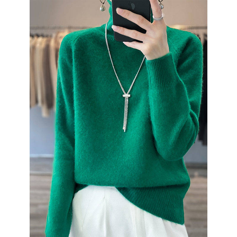 2022 New Arrival Menca Sheep Autumn/Winter Thicker Women Cashmere Sweaters 100% Pure Wool Knitted Female High Elasticity Tops alx