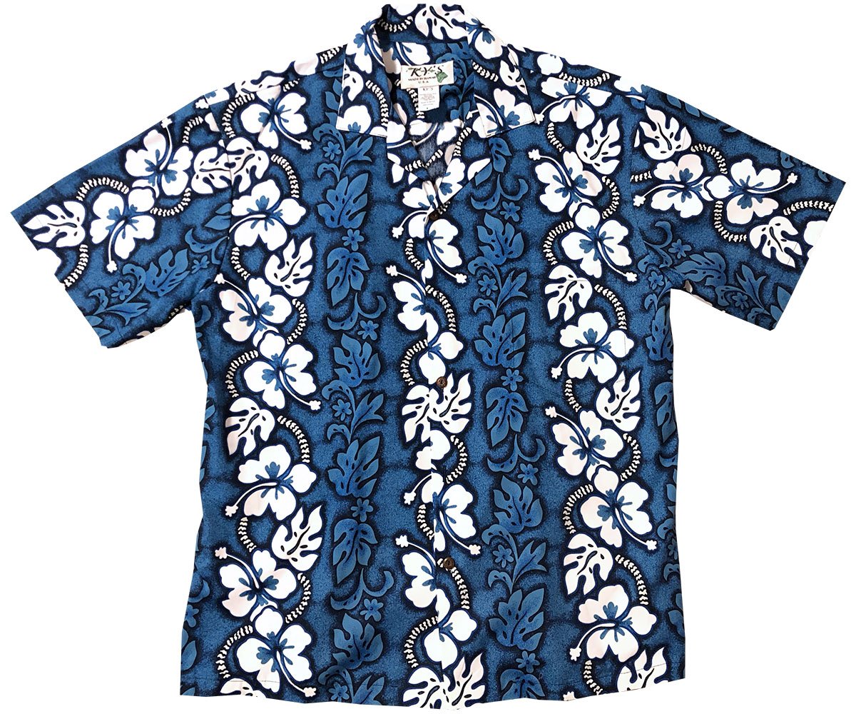 White Hibiscus Panel Bluehawaiian Shirt Made In Summer Beach Shirts Ha26517