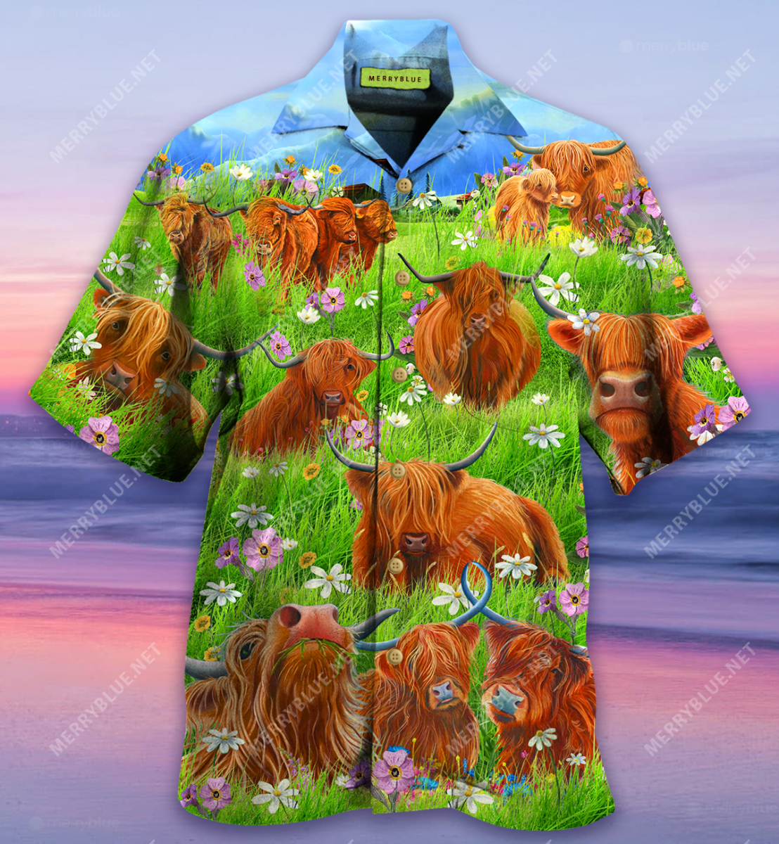 Wild Hair Don’T Care The Highland Cow Unisex Hawaiian Shirt