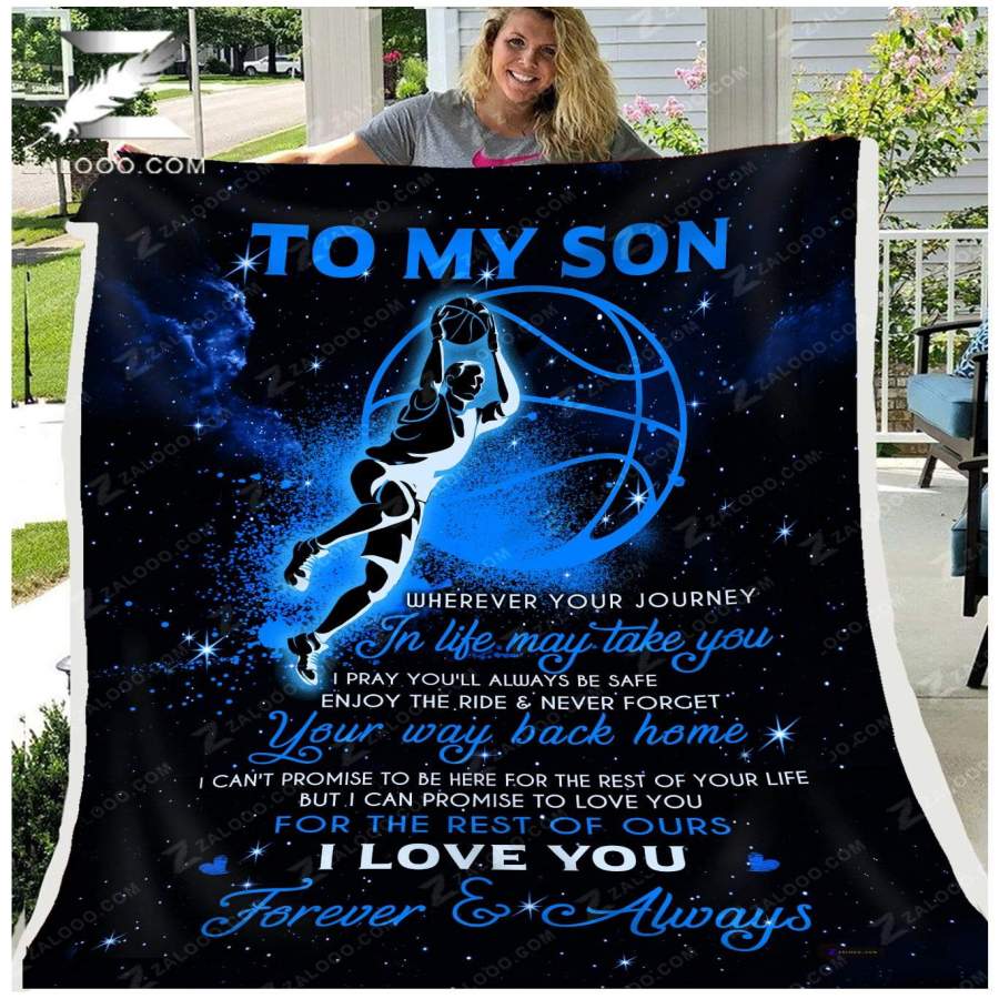 Zalooo – Custom Fleece Blanket – BASKETBALL – To my Son – Journey