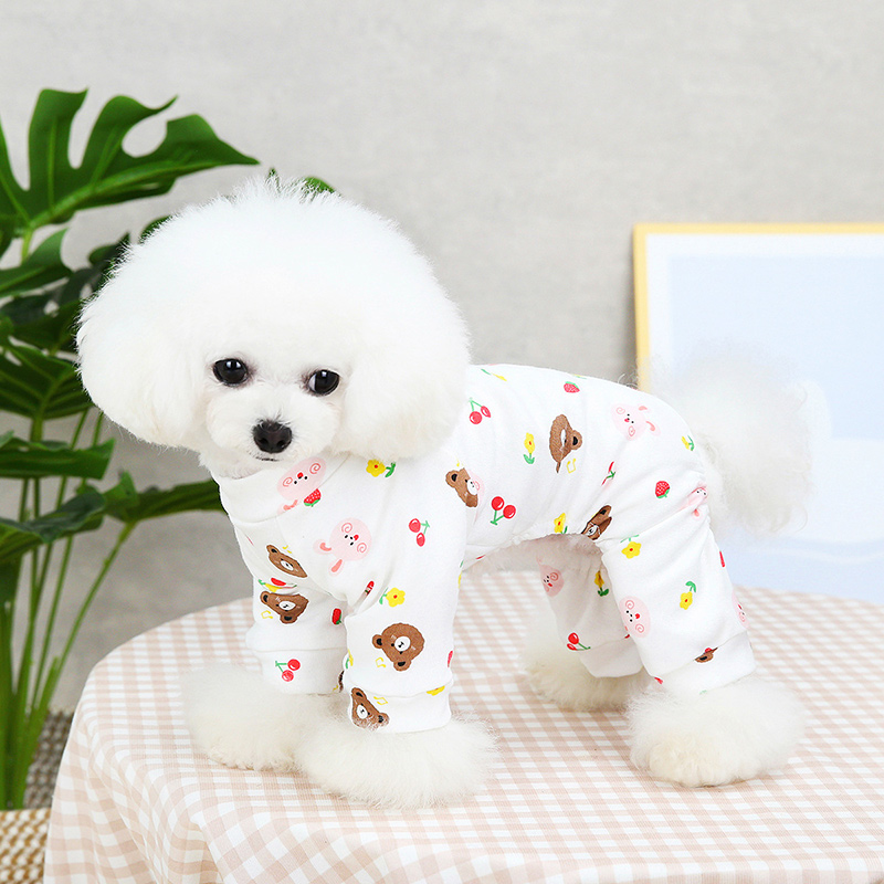 Dog Clothes Pet Rompers Cute Bear Spring Summer Pajamas Cloting For Small Dogs Poodle Chihuahua Yorkie Cat Puppy Pets Apparel alx