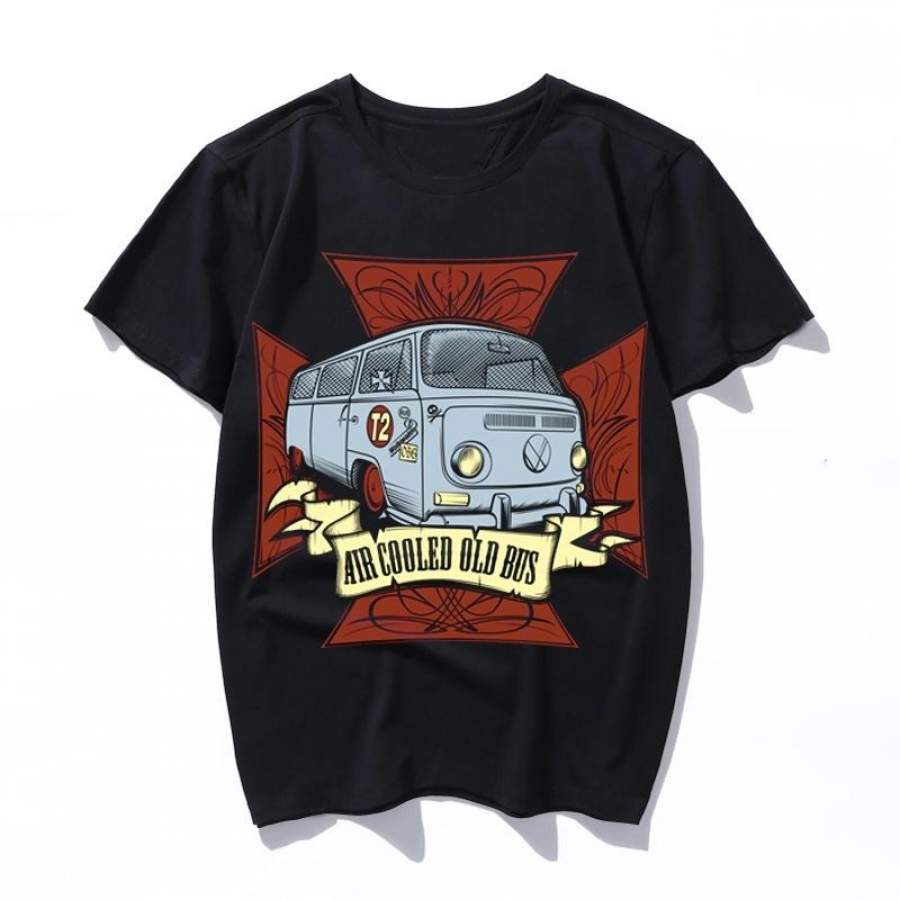 aircooled old bus dark background New Harajuku Aesthetics Tshirt Sexy Print Short Sleeve Tops Tees Summer Fashion kawaii Casual women men T-Shirt