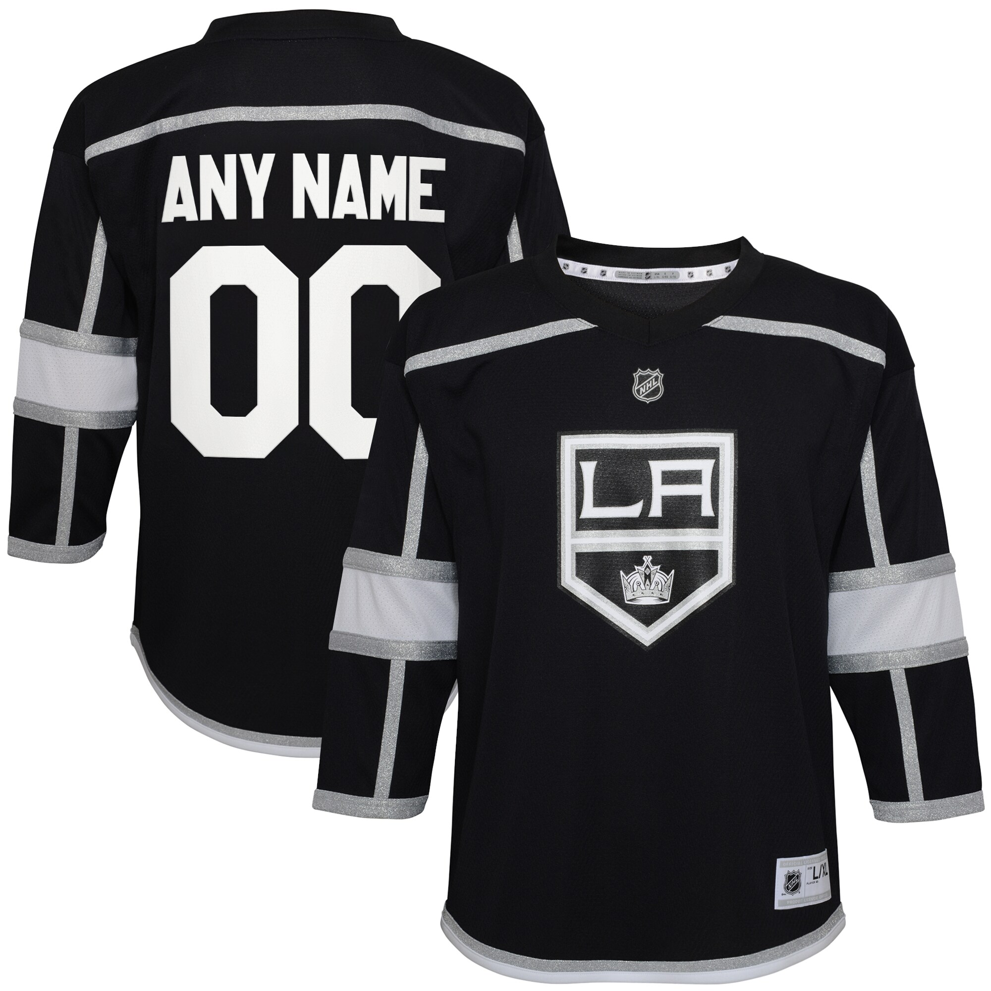 Youth Los Angeles Kings Black Home Custom Jersey