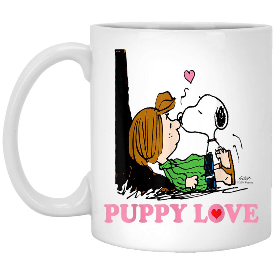 Peanuts Snoopy Peppermint Patty Puppy Love White Mug