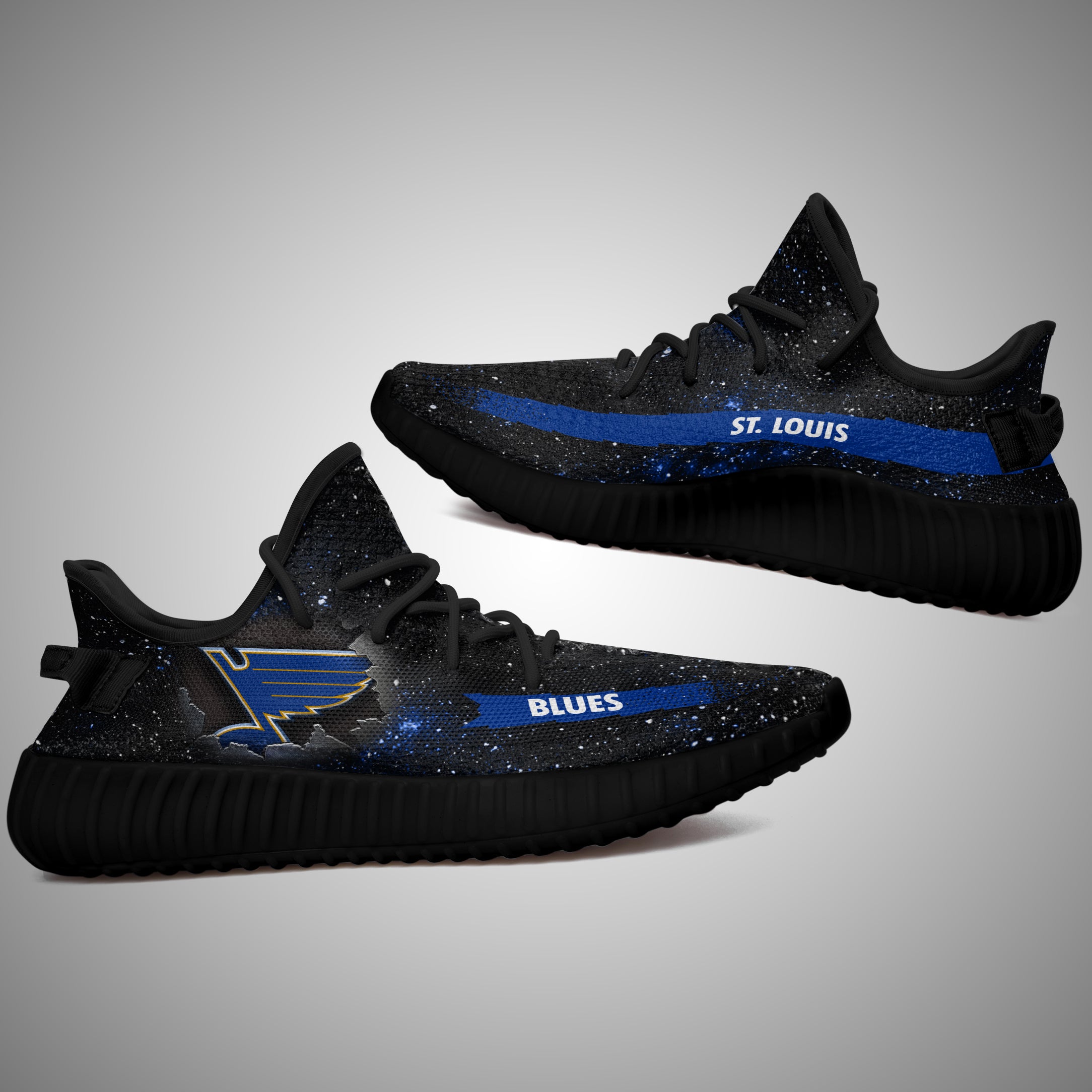 Art Scratch Mystery St. Louis Blues Yeezy Shoes