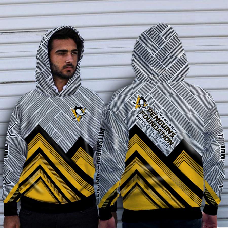 Black Cross Line Pittsburgh Penguins Hoodie