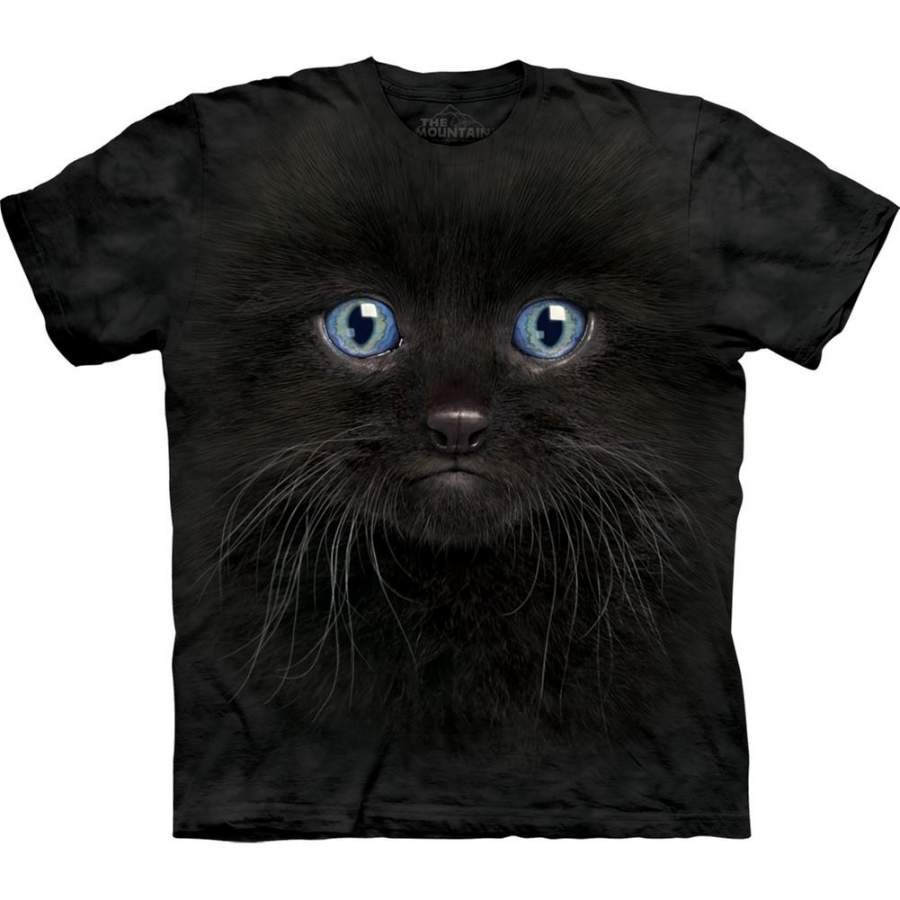 Black Kitten Face Kids T-Shirt