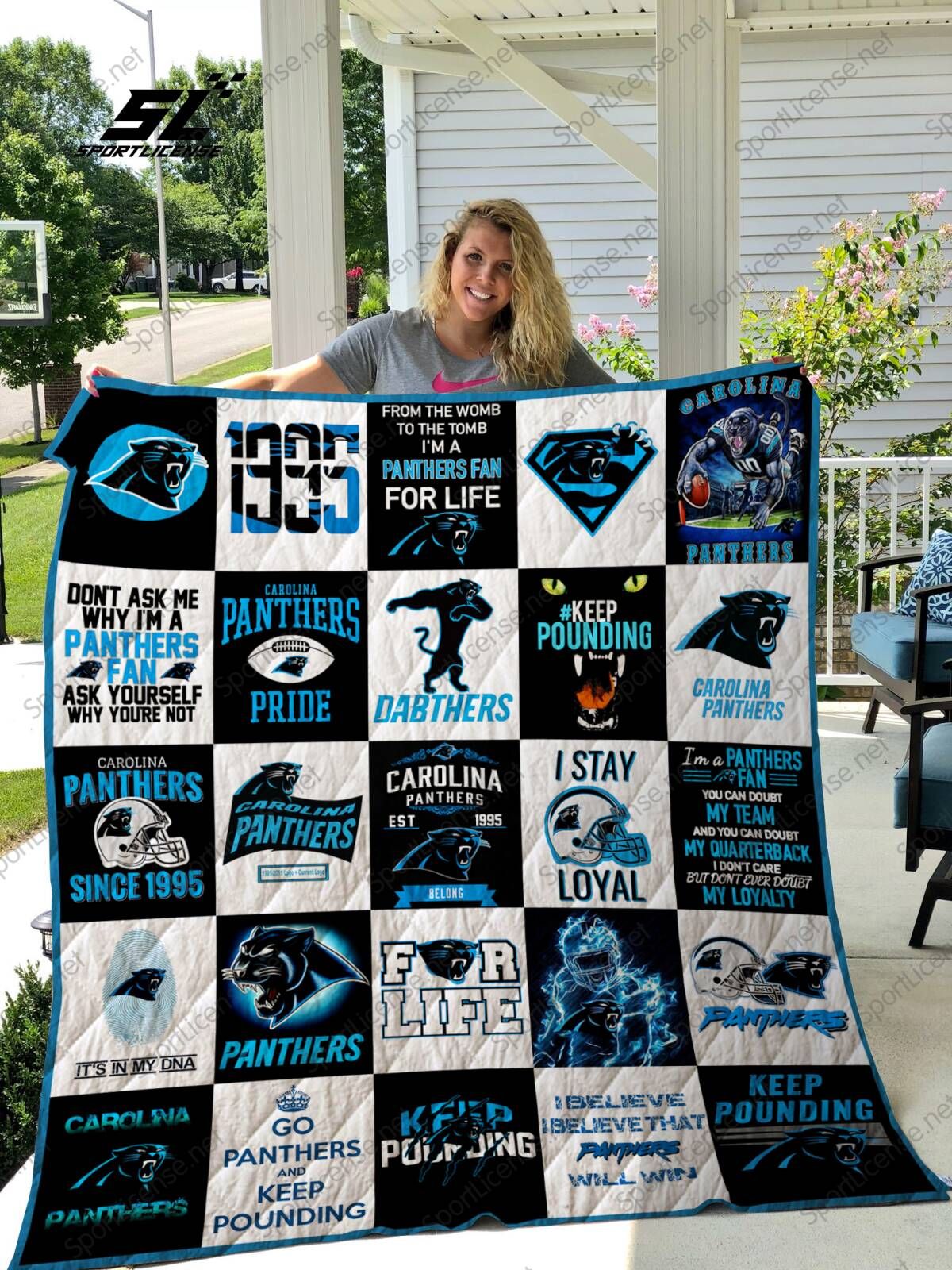 Carolina Panthers 3D Quilt Blanket, Fleece Blanket