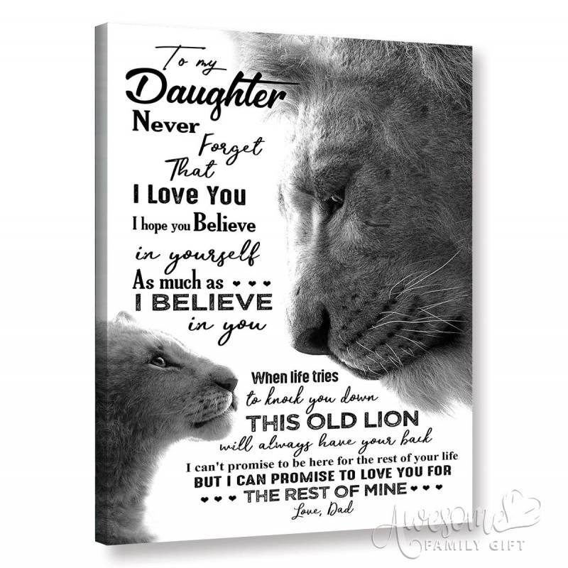 To My Daughter – Lions – Never Forget That I Love You – Canvas