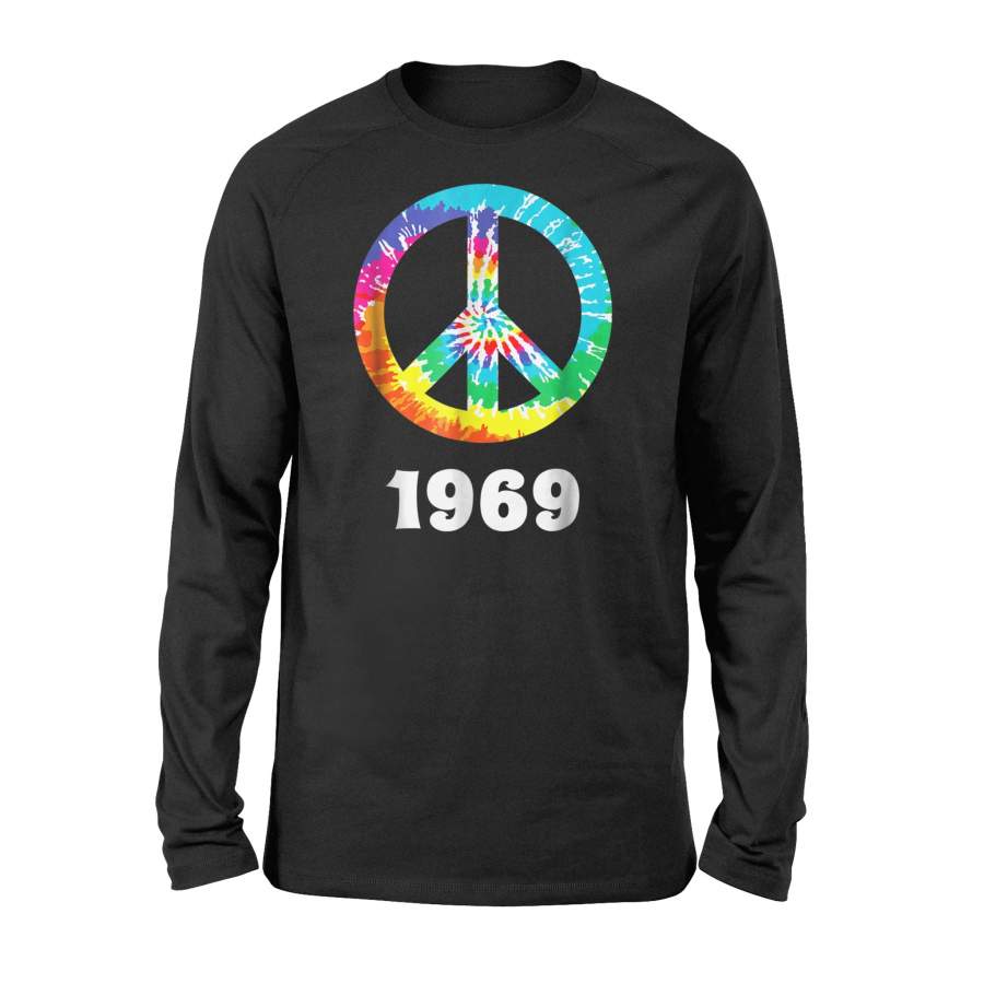 1969 Hippie Peace Sign Halloween Costume Class Reunion Halloween Long Sleeve T shirt