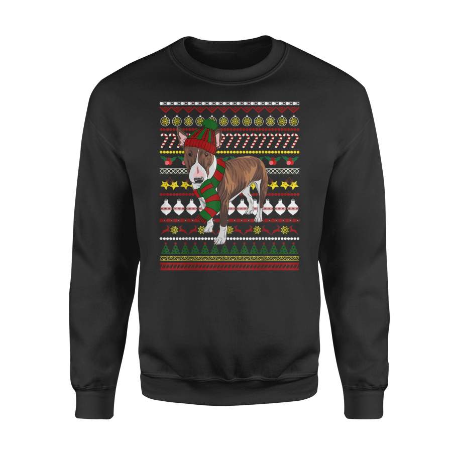 Bull Terrier Santa Claus Ugly Sweater Dog Gift T Shirt – Standard Fleece Sweatshirt