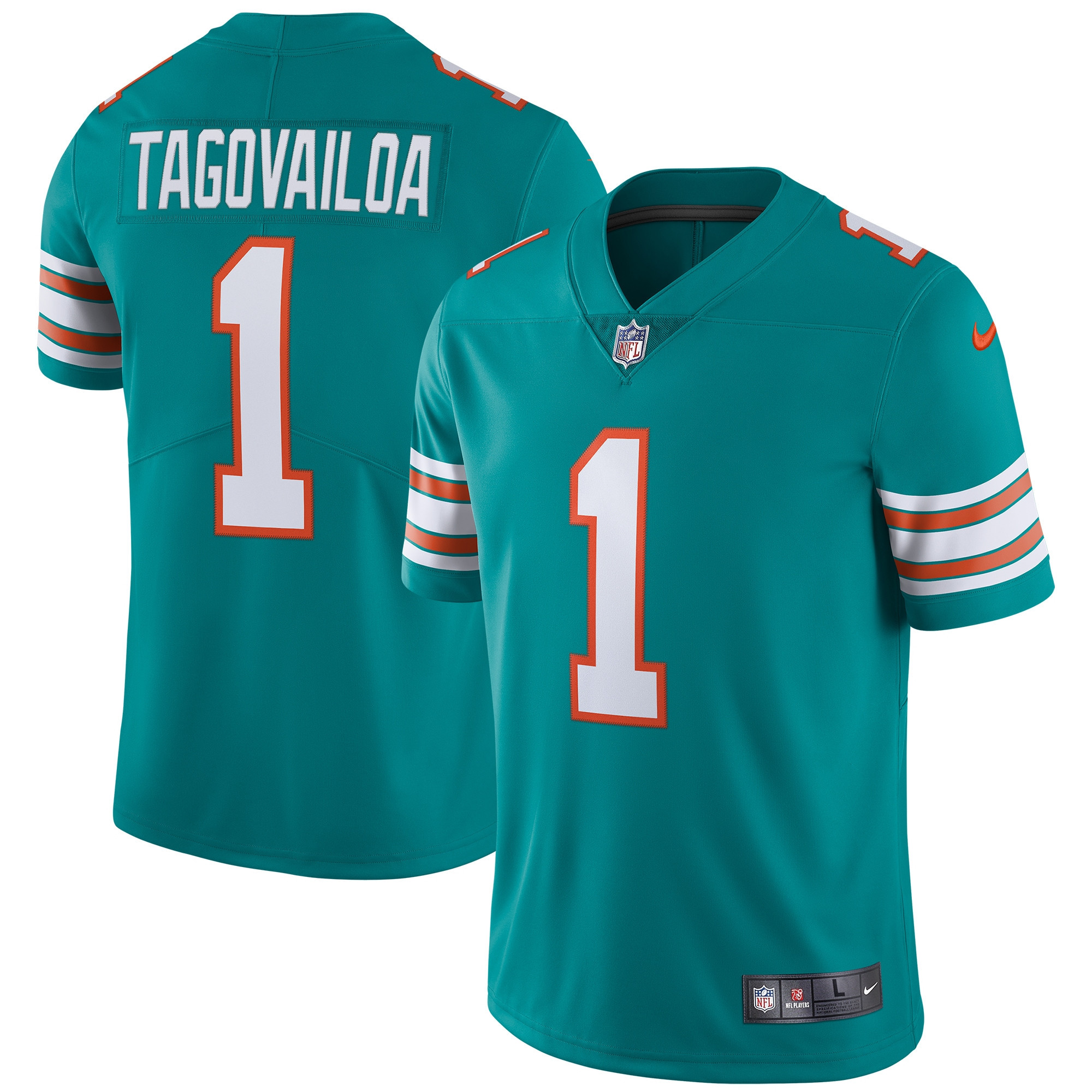 Tua Tagovailoa Miami Dolphins Alternate Vapor Limited Jersey – Aqua NFL