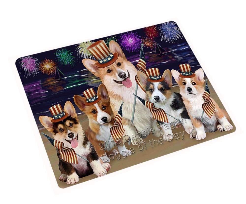 4Th Of July Independence Day Firework Corgies Dog Blanket Blnkt55614 (37X57 Sherpa)