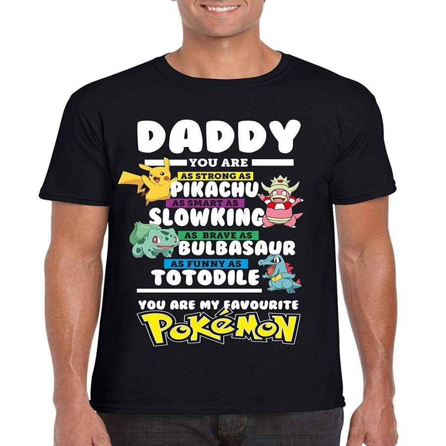 “Daddy, You Are My Favourite Pokemon” Father’s Day Dad Gift Game Inspired T-Shirt Men’s Cotton T-shirt