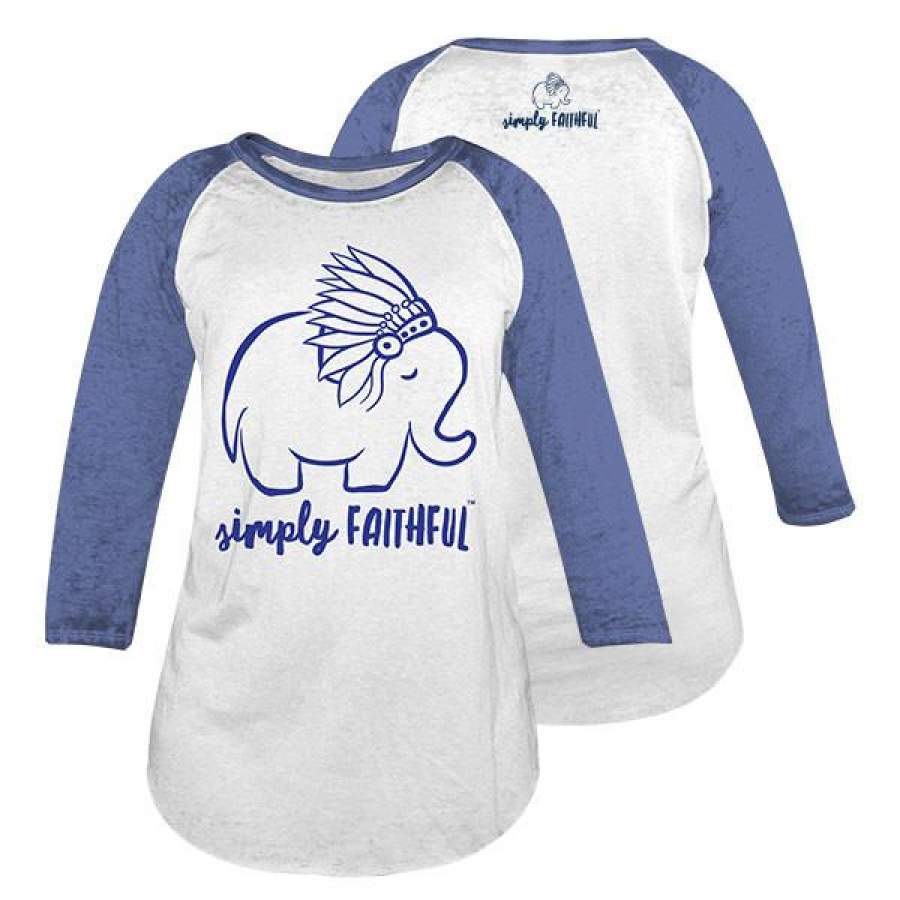 Simply Faithful By Simply Southern Elephant Royal Long Sleeve T-Shirt