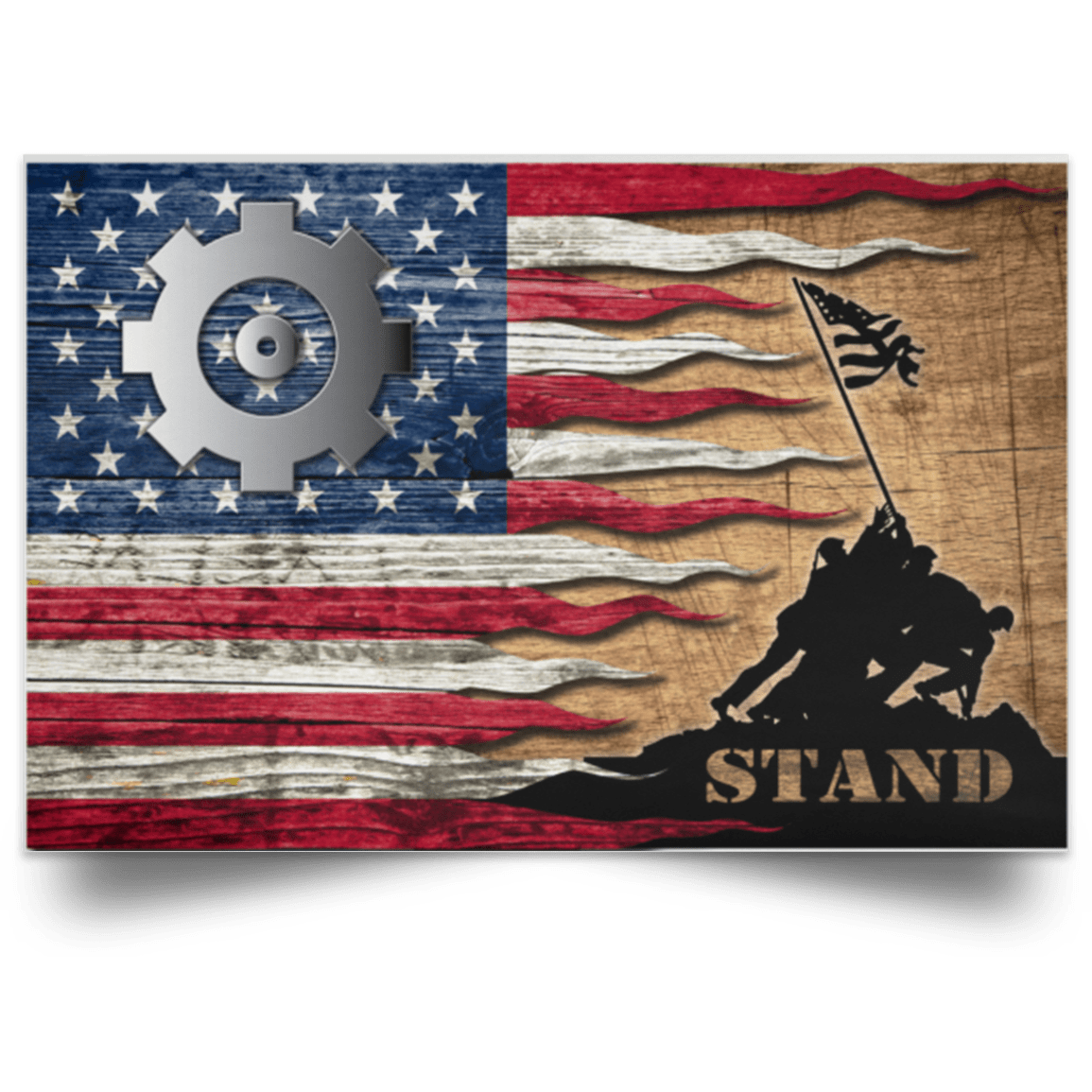 US Coast Guard Machinery Technician MK Logo Stand For The Flag Satin Landscape Poster