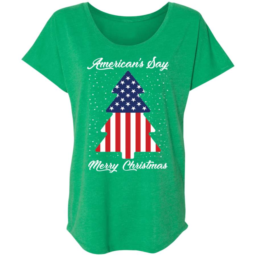 American’s Say Merry Christmas Ugly Christmas Women’s T-Shirt