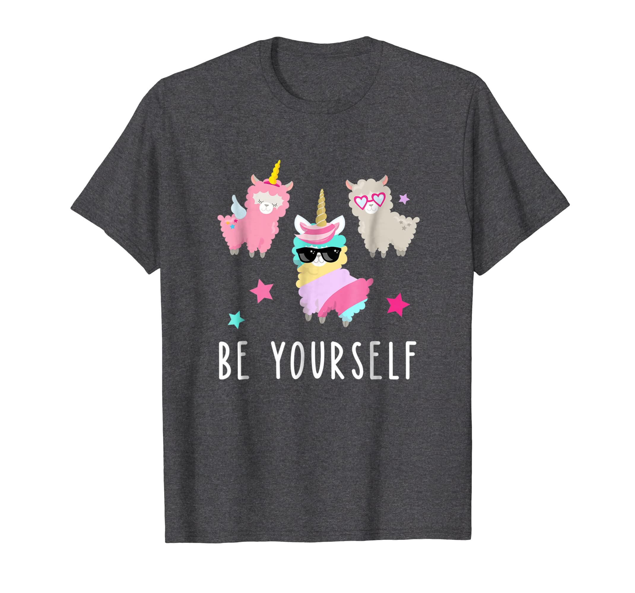 Llamacorn Shirt Girls Tshirt Llama Unicorn Be Yourself Tee