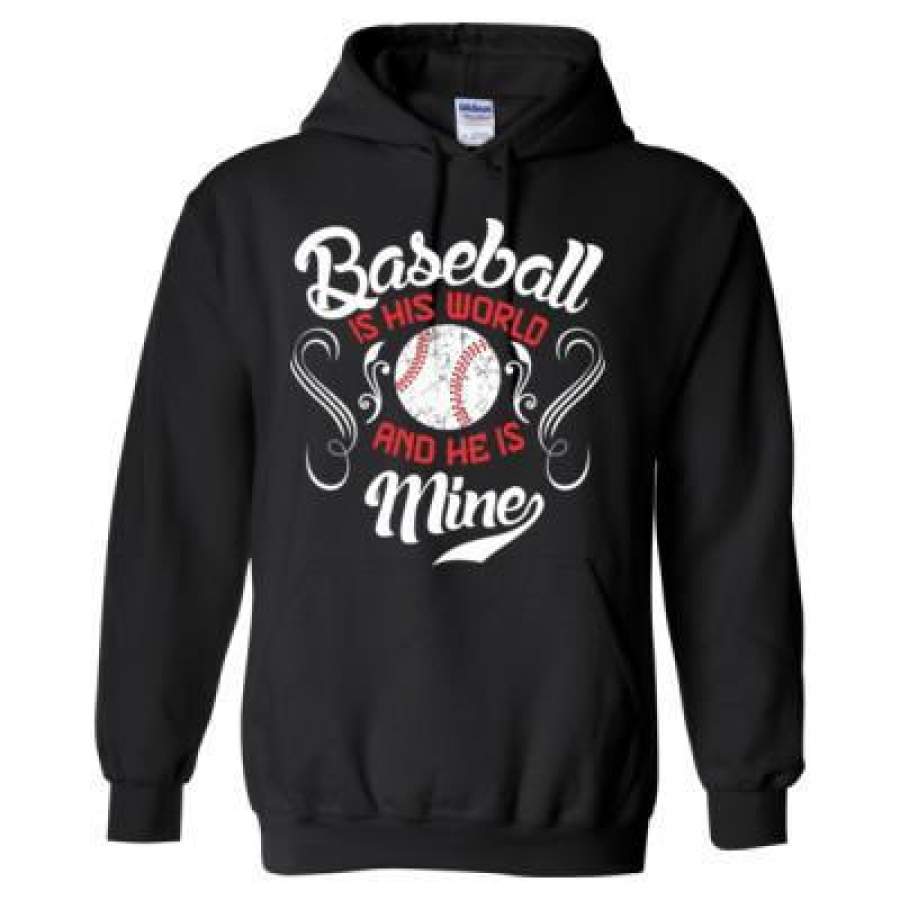 AGR Baseball Is His World And He Is Mine – Heavy Blend™ Hooded Sweatshirt