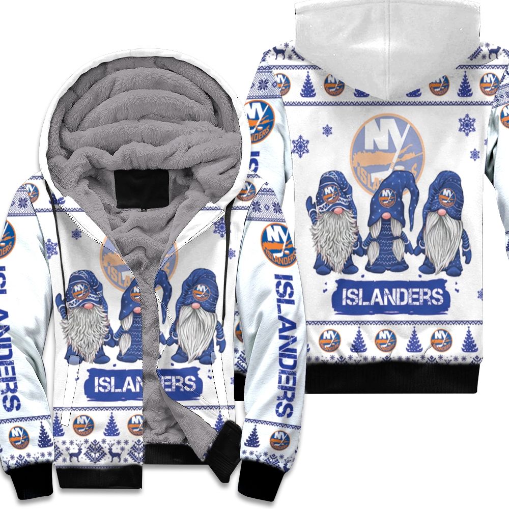 Christmas Gnomes New York Islanders Ugly Sweatshirt Christmas 3D Fleece Hoodie