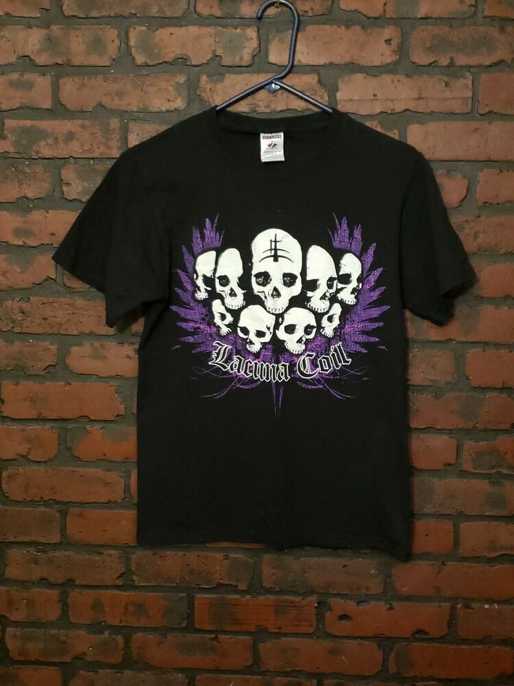 Jerzees Lacuna Coil Skulls Black Purple Shirtsz S Shirt