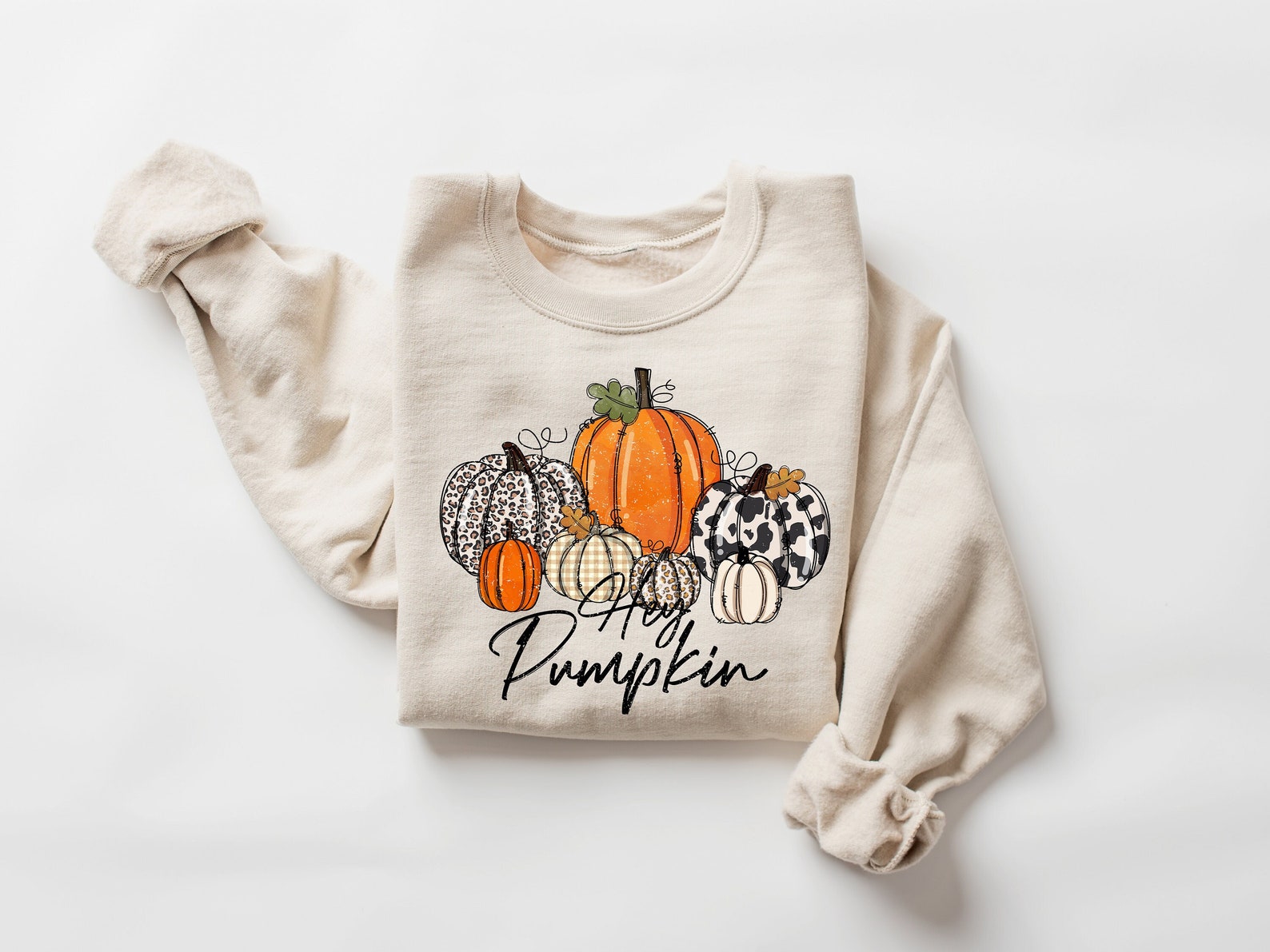 Hey Pumpkin Sweatshirt Halloween 2D Crewneck Sweatshirt All Over Print Sweatshirt For Women Sweatshirt For Men Sws3593