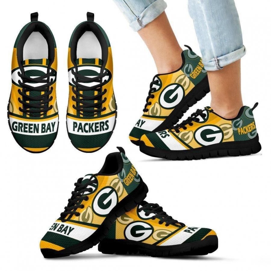 Three Impressing Point Of Logo Green Bay Packers Sneakers #759