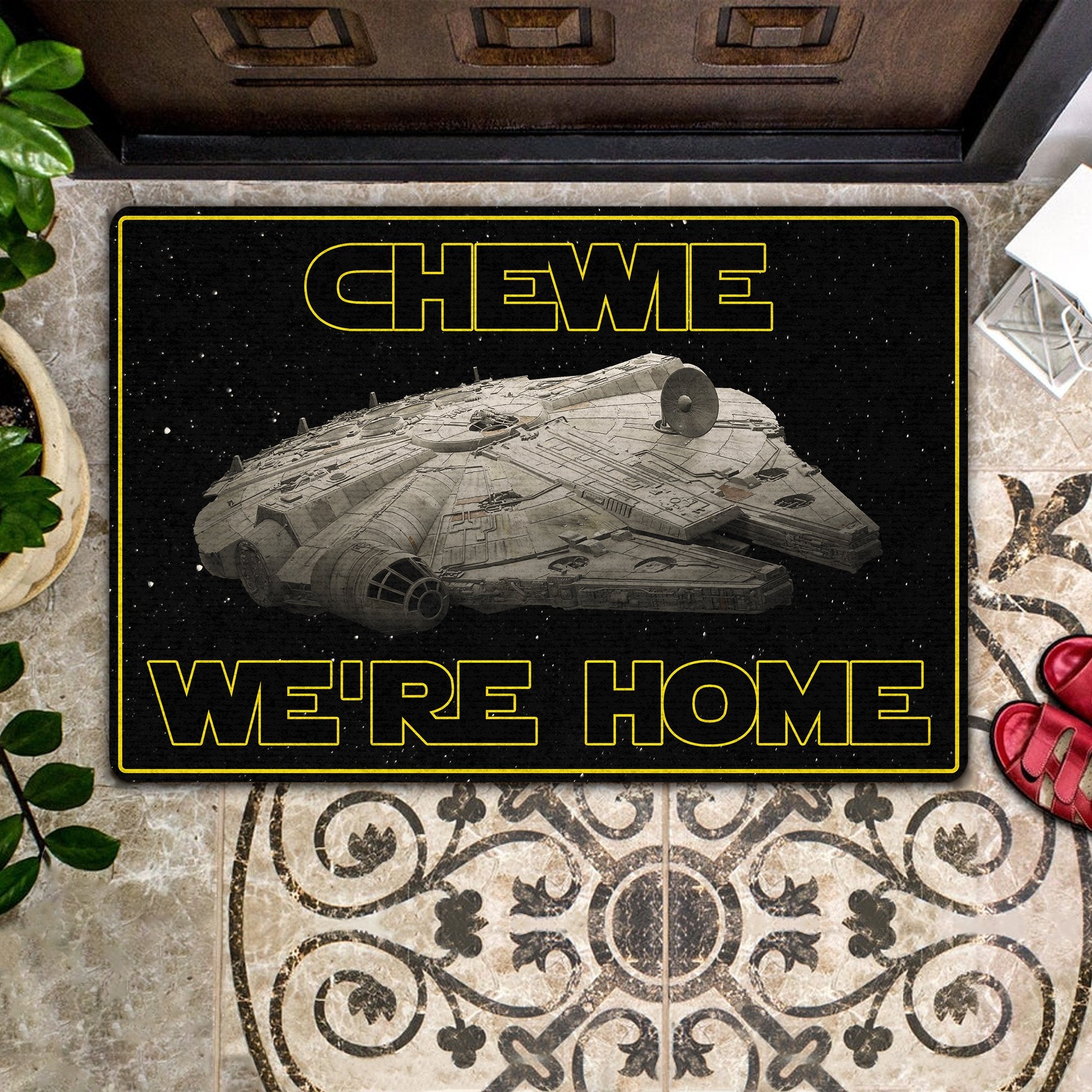 Black Chewie Were Home All Over Printing Doormat Pre2013