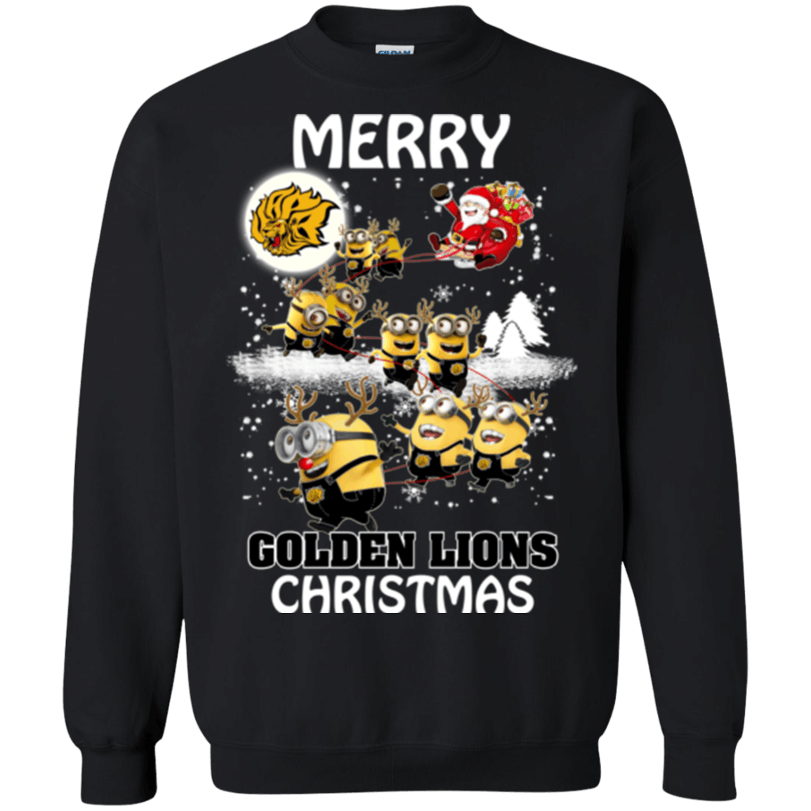 Unbelievable Arkansas-Pine Bluff Golden Lions Minion Ugly Christmas Sweaters Santa Claus With Sleigh Hoodies Sweatshirts