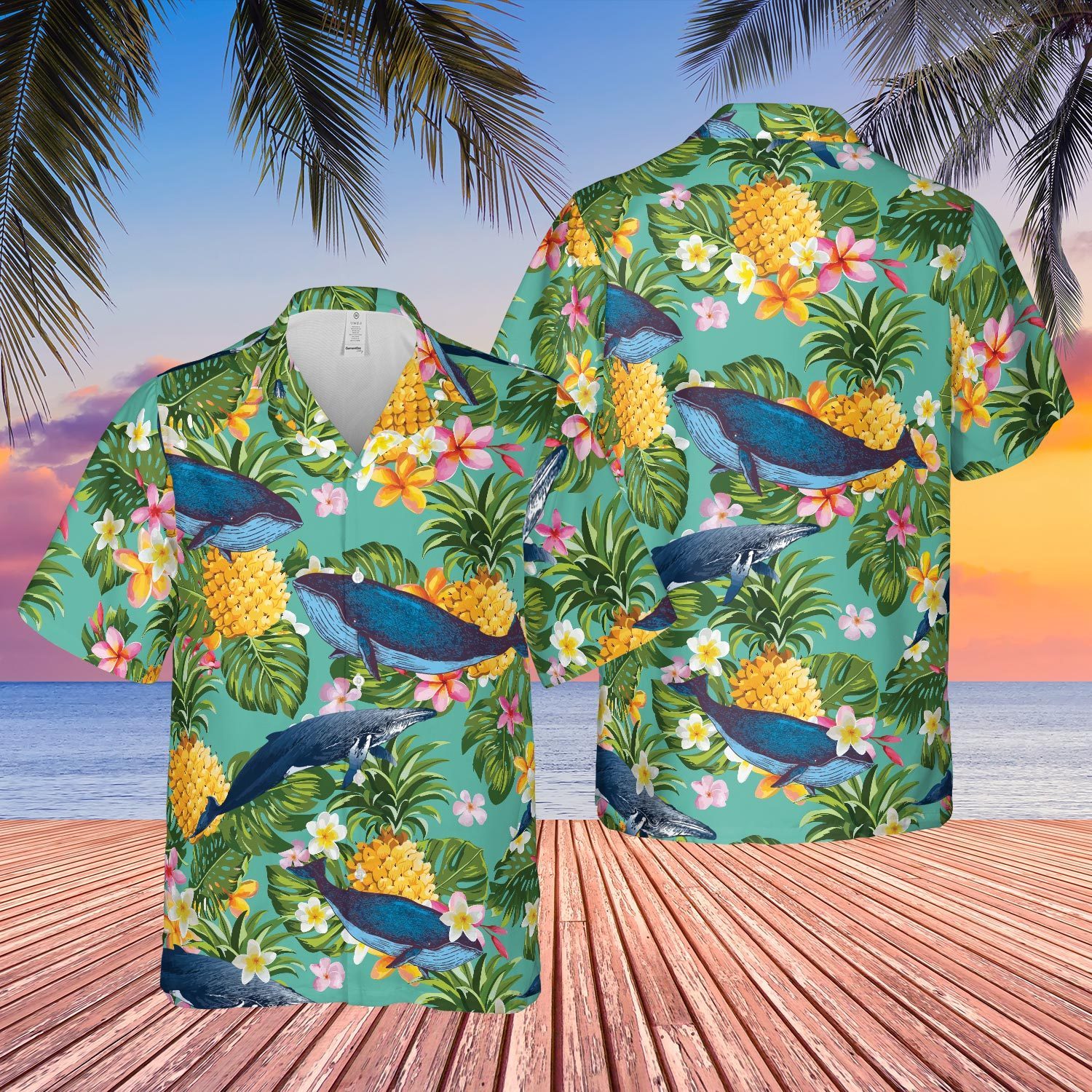 Whale Hawaiian Shirt Pre11378