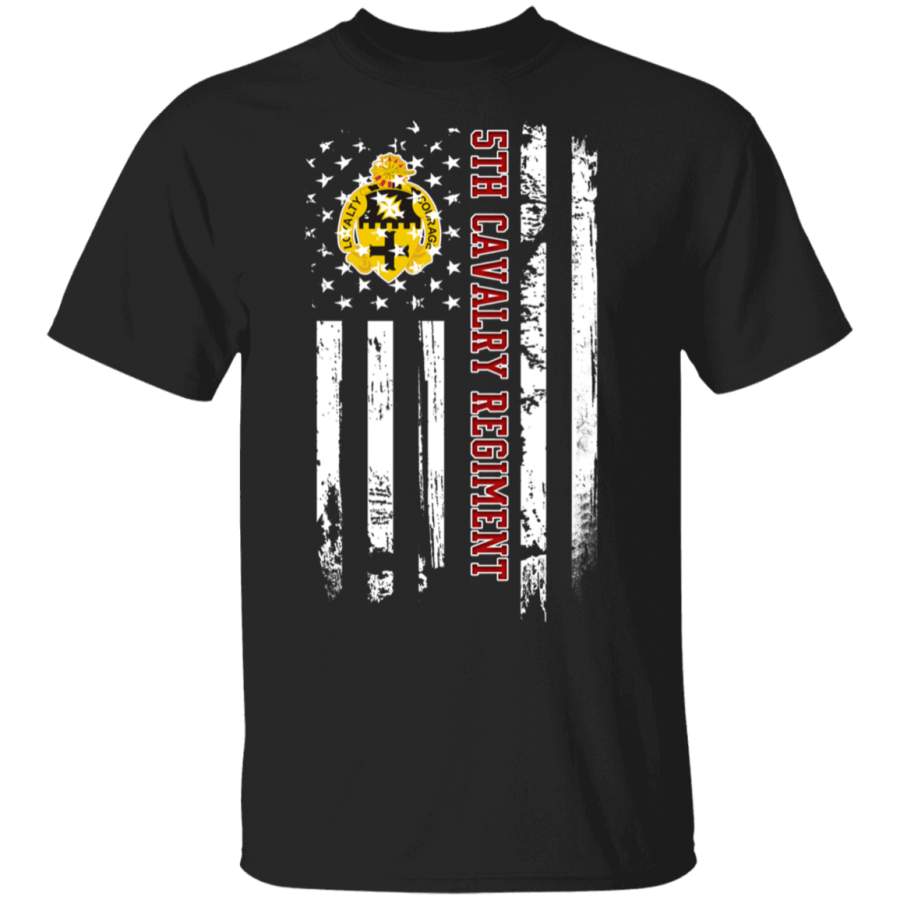 5th Cavalry Regiment Veteran American Flag Father’s Day Veteran’s Day Tshirt