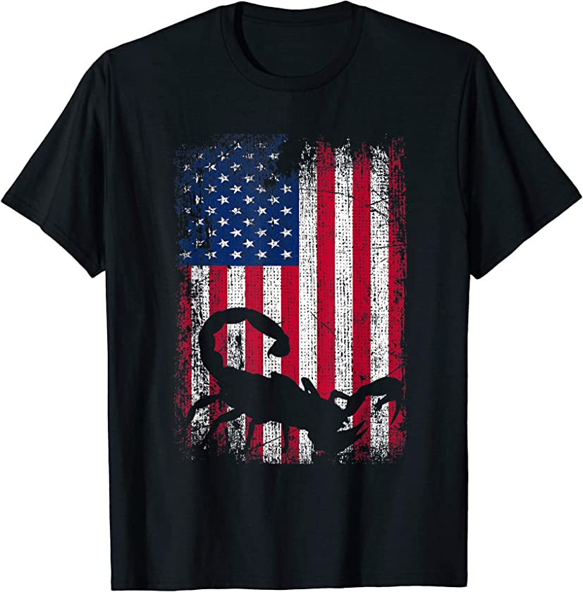 American Flag Scorpion Animal Vintage 4th Of July T-Shirt