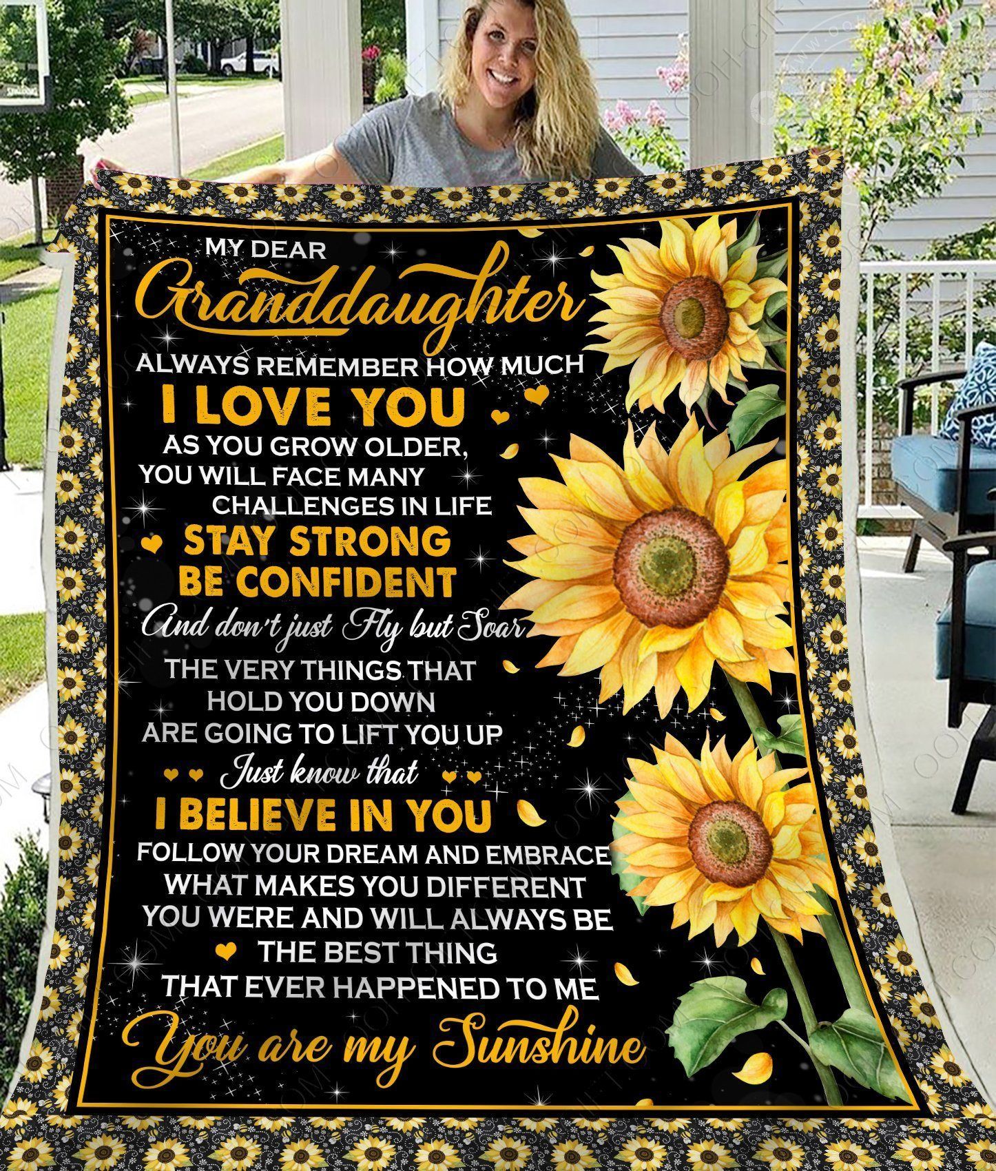 Gift For Granddaughter You Are My Sunshine Blanket