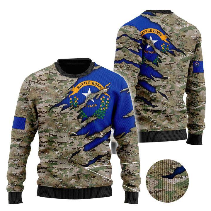 Us Camo Ugly Christmas Sweater | For Men & Women | Adult | Us3894