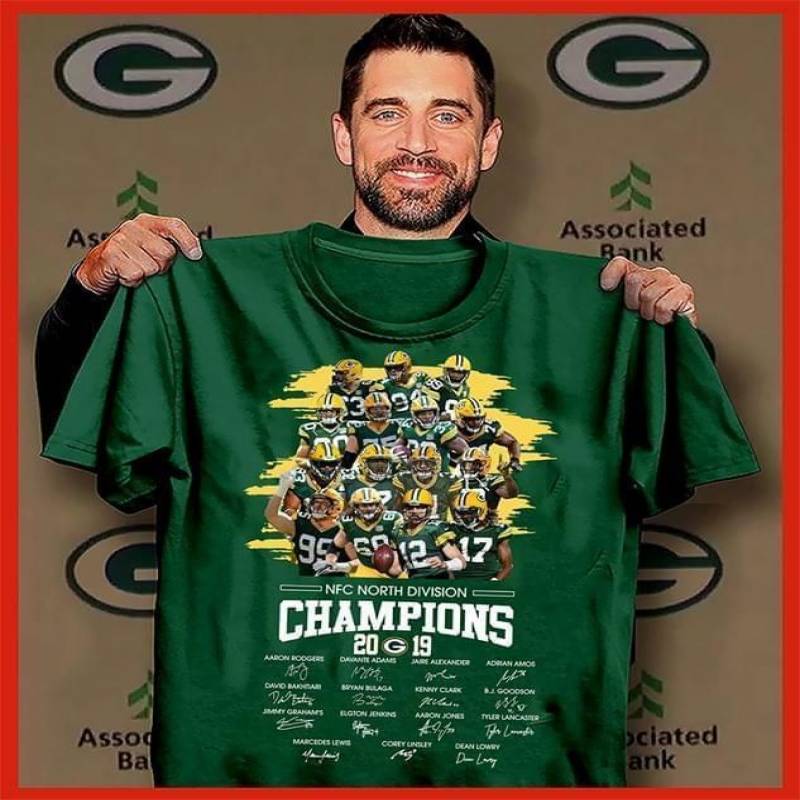 green bay packers nfc north division champions 2019 player signed t shirt