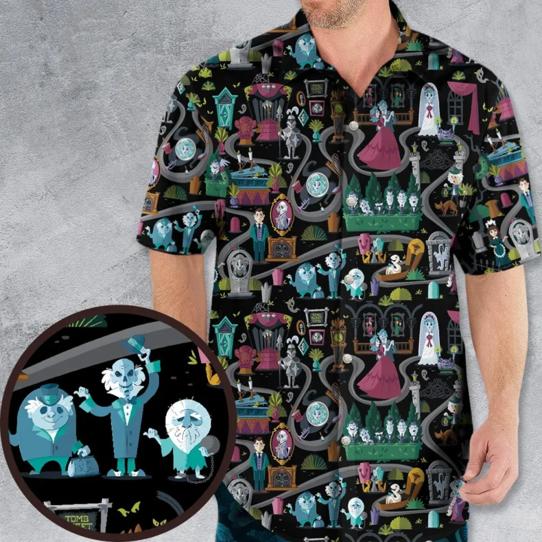 Haunted Mansion Map Hawaiian Shirt