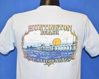 70s Huntington Beach California Vintage T-shirt  Vintage Tee 4443