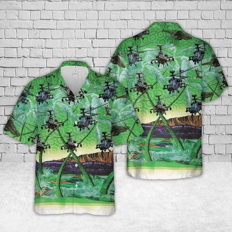 Us Army Boeing Apache Green Unisex Hawaii Summer Beach Shirts Ha65082