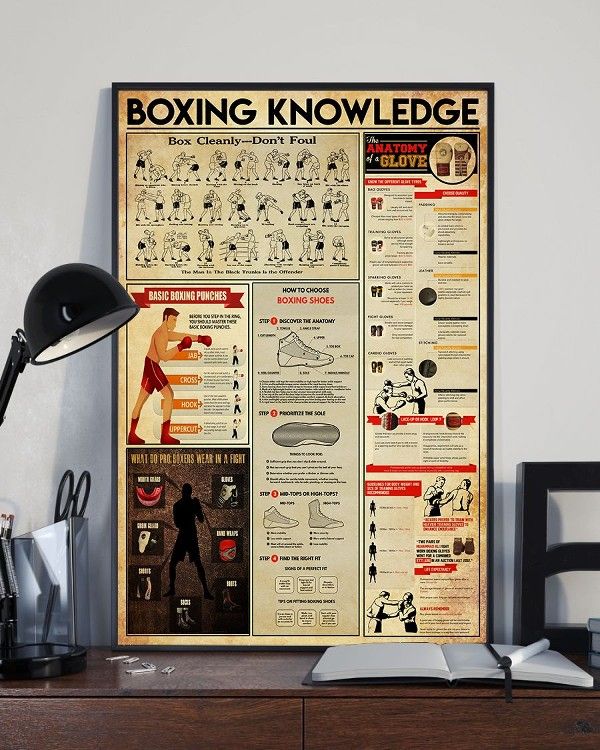 Boxing Knowledge Box Cleanly Don’t Foul Home Living Room Wall Decor Vertical Poster Canvas G95