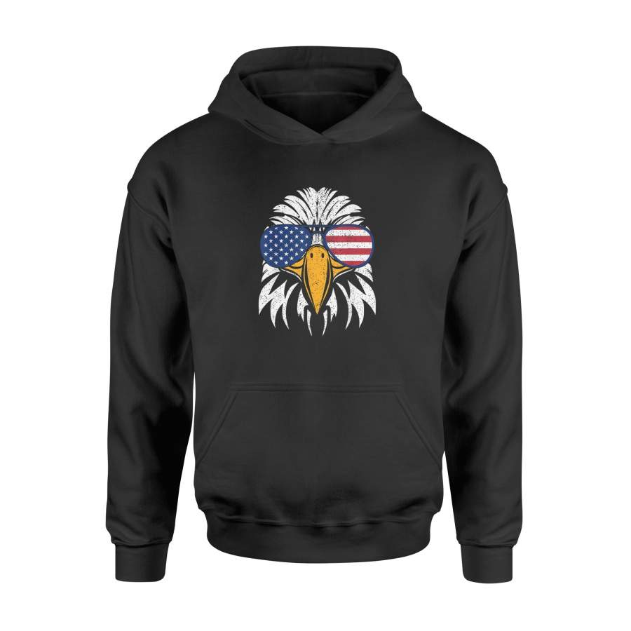 4th of July Bald Eagle Patriotic American Flag Glasses Gift T-Shirt – Standard Hoodie