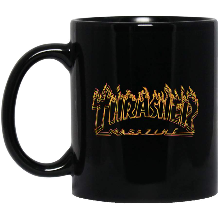 Thrasher Magazine Flame Richter Black Mug