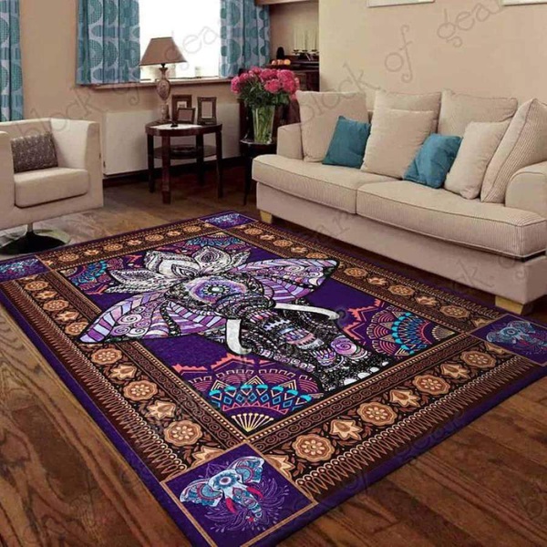 Bohemian Elephant Rectangle Rug 112