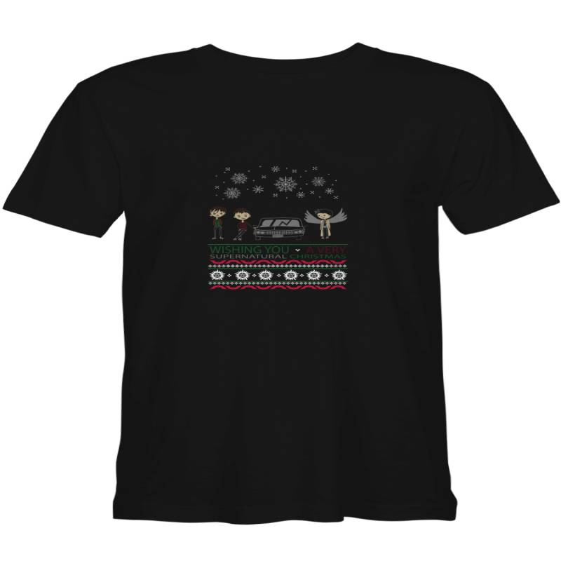 Supernatural Ugly Christmas Wishing You A Very Supernatural Christmas T-Shirt For Men And Women