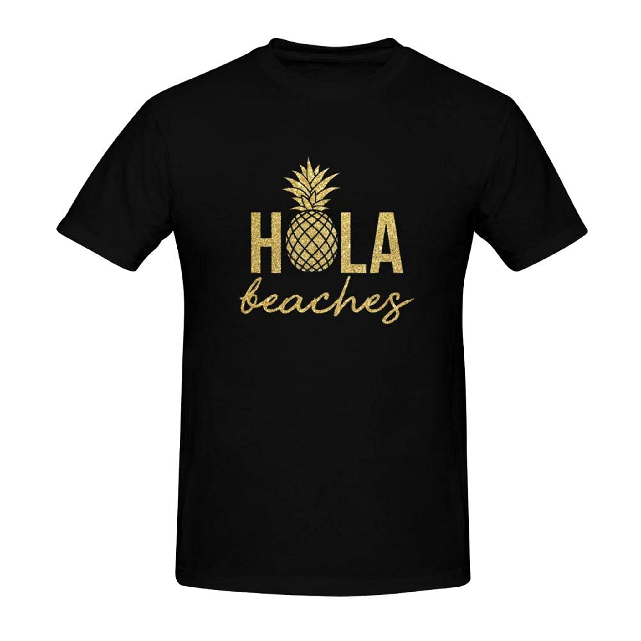 Men 3D Printed Hola Beaches Pineapple Round Collar Short sleeve T- Shirt